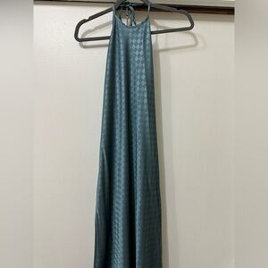 Elegant Blue Checkered Dress